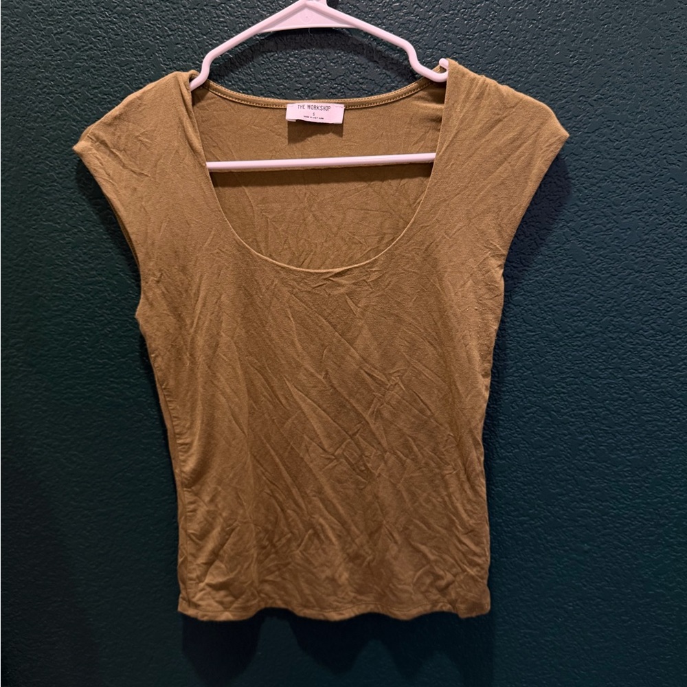 Workshop Republic Clothing Women's Brown Short Sleeve Top